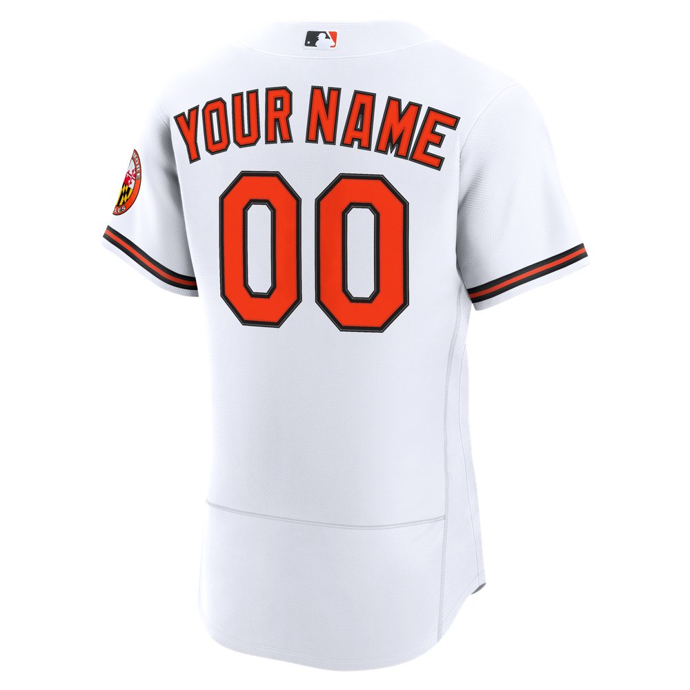 Baltimore Orioles Home Custom Jersey - White - Image 4
