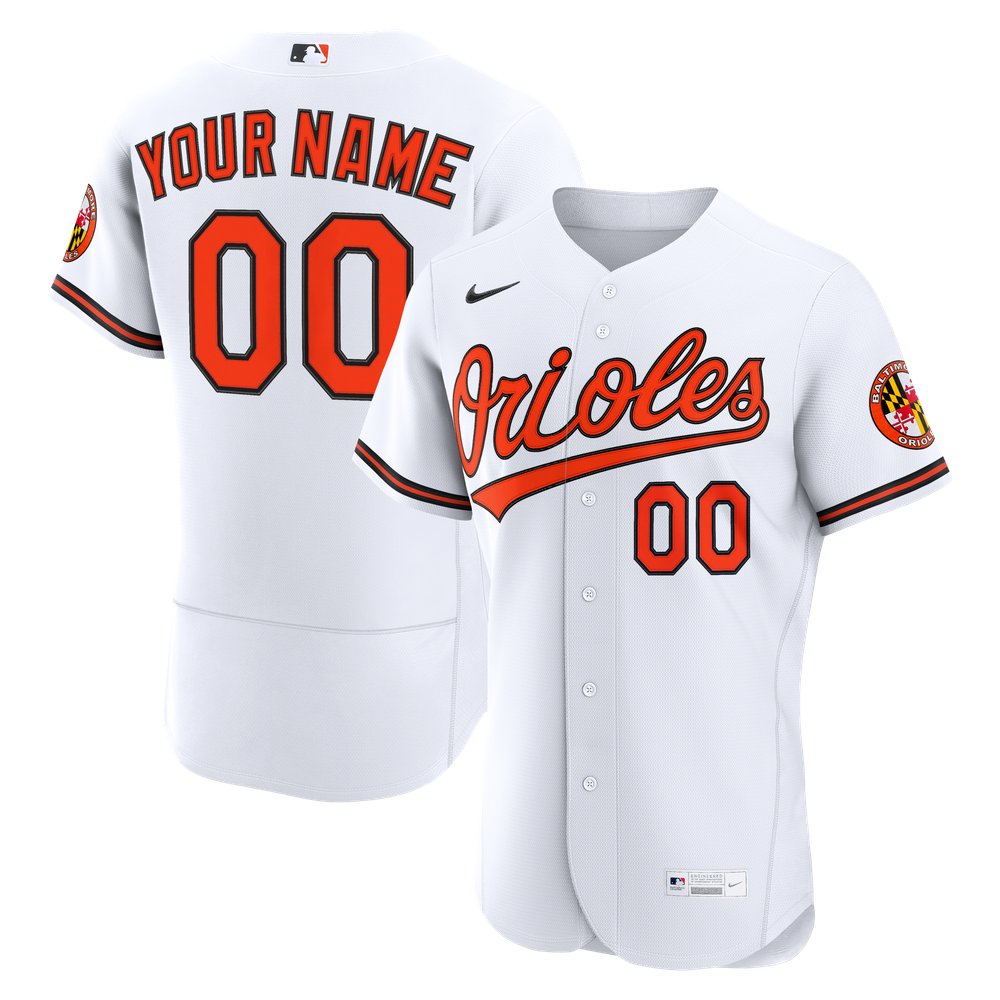 Baltimore Orioles Home Custom Jersey - White