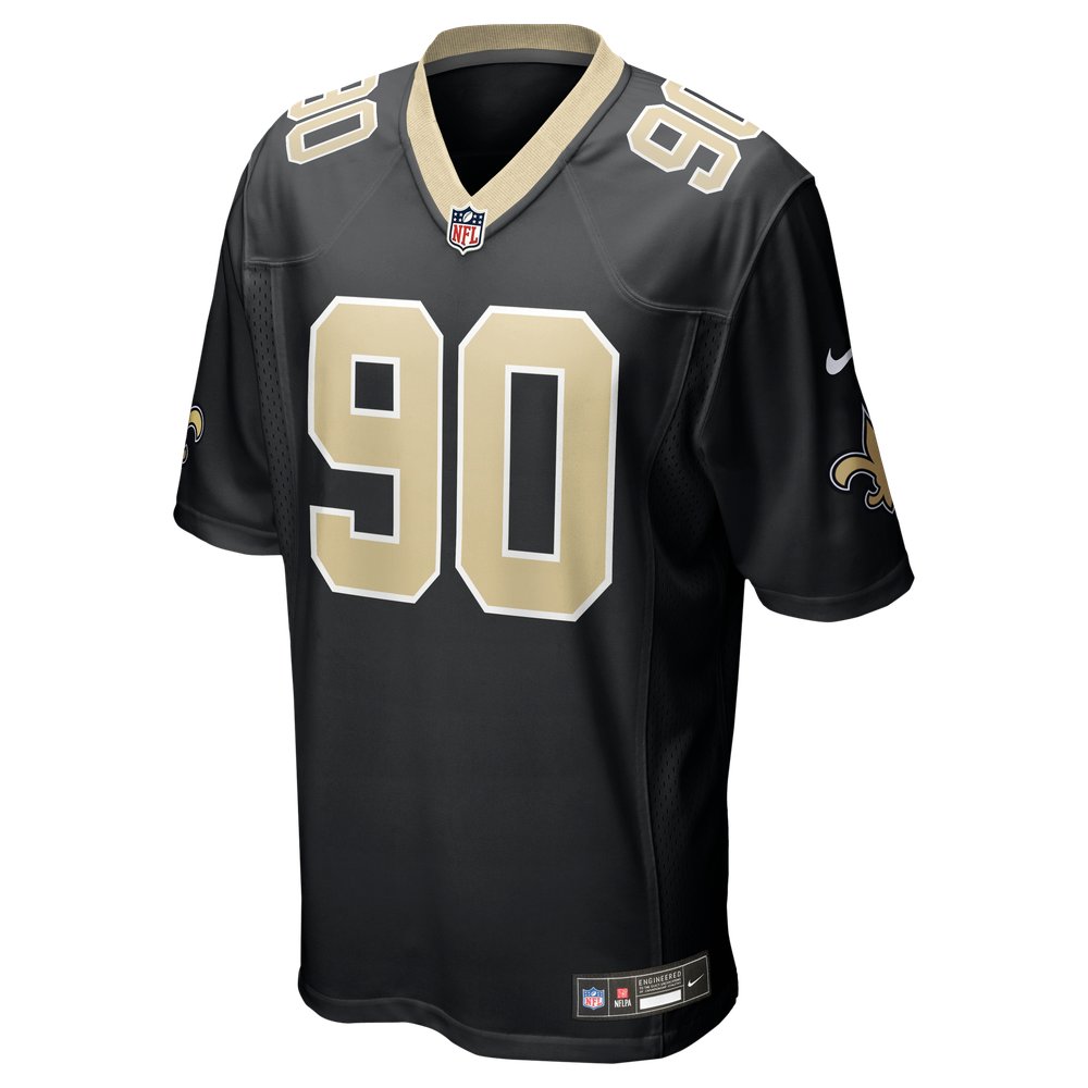 Bryan Bresee New Orleans Saints Game Jersey - Black - Image 3