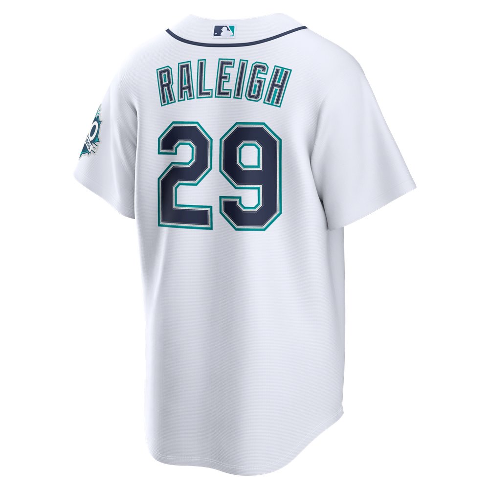 Cal Raleigh Seattle Mariners Home Stadium 50th Season Patch Jersey - White - Image 4