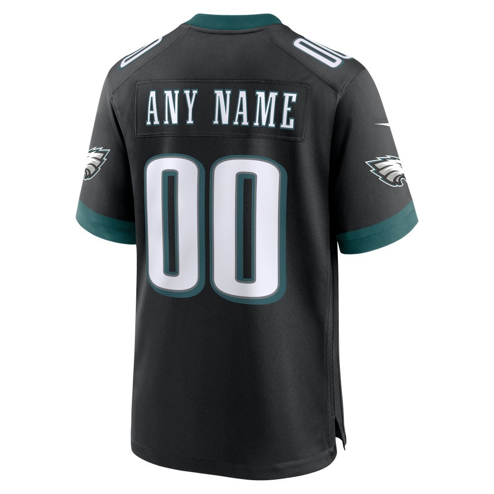 Philadelphia Eagles Alternate Custom Game Jersey - Black - Image 4