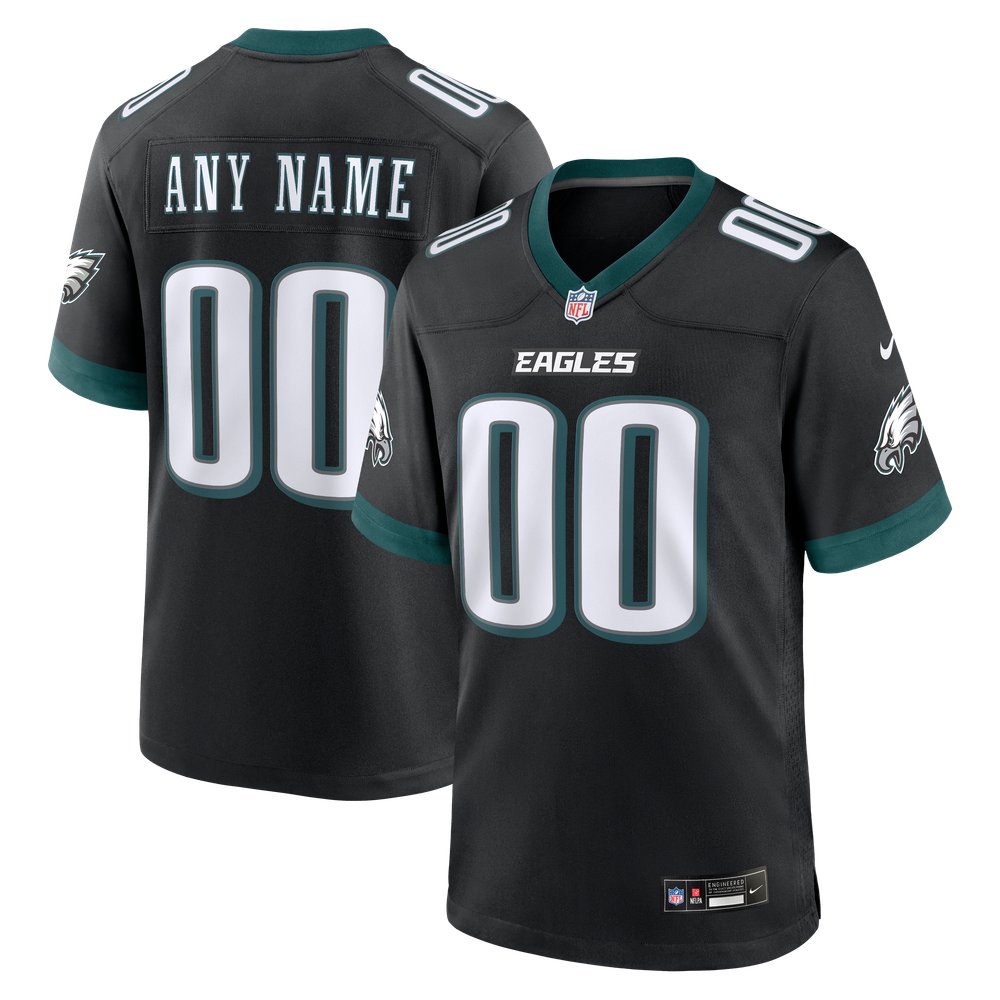 Philadelphia Eagles Alternate Custom Game Jersey - Black - Image 2