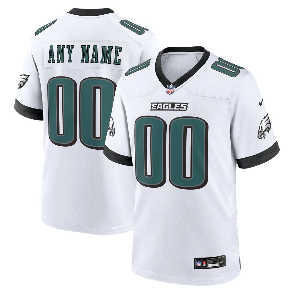Philadelphia Eagles Alternate Custom Game Jersey - White - Image 2
