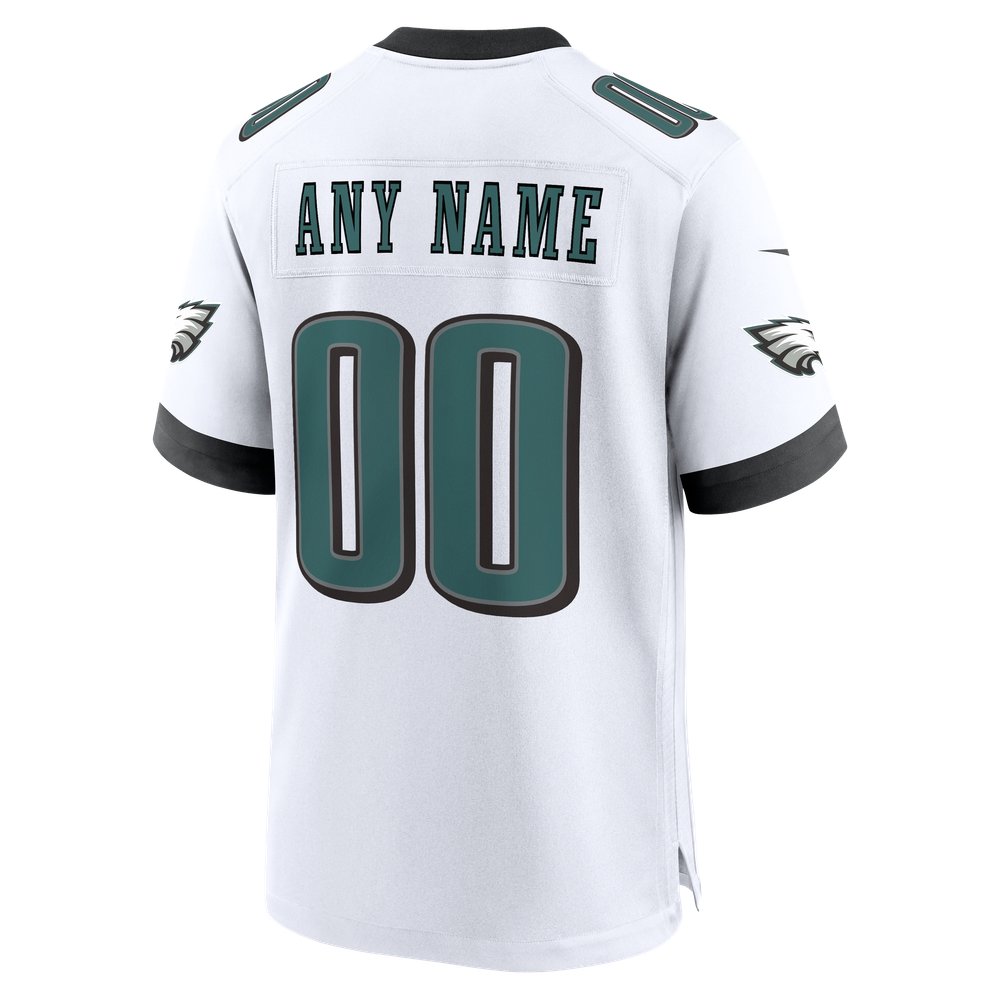 Philadelphia Eagles Alternate Custom Game Jersey - White - Image 4