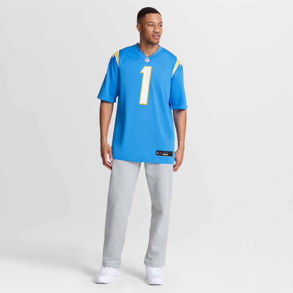 Quentin Johnston Los Angeles Chargers Alternate Charger Power Game Player Jersey - Powder Blue - Image 8