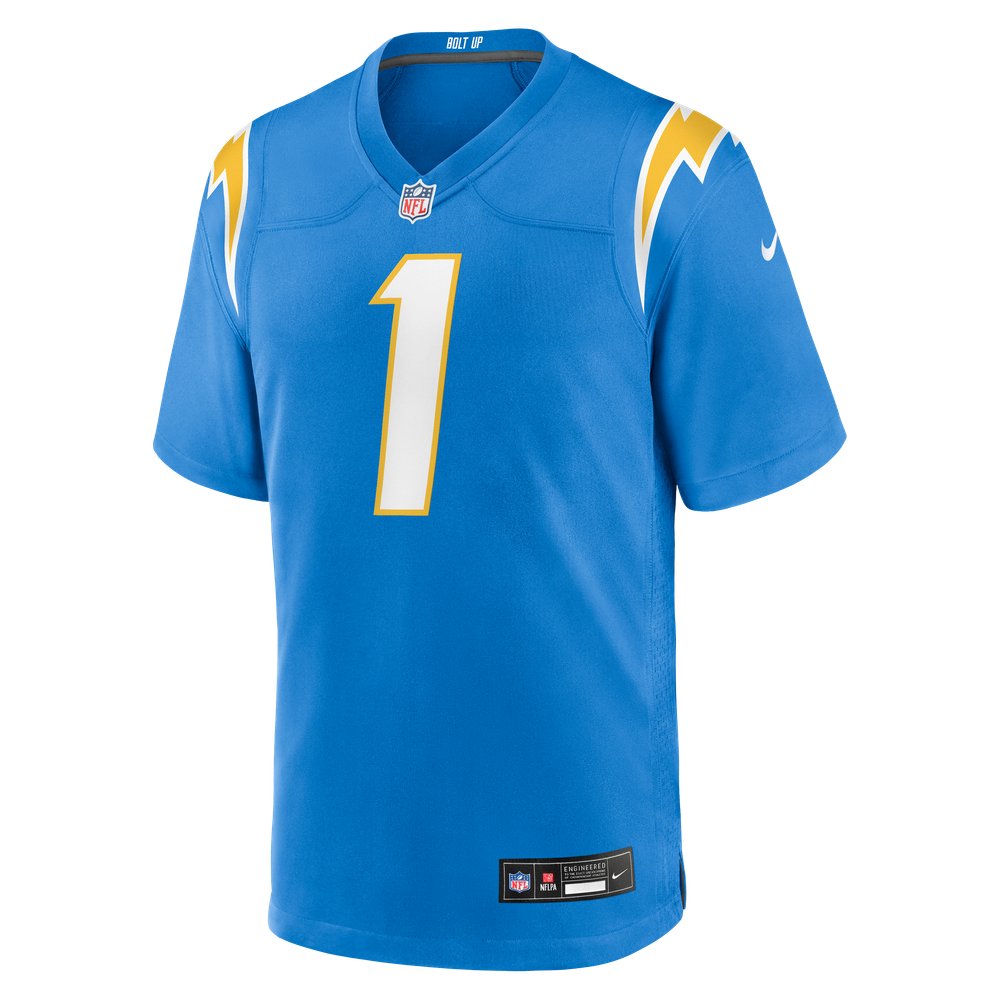 Quentin Johnston Los Angeles Chargers Alternate Charger Power Game Player Jersey - Powder Blue - Image 3