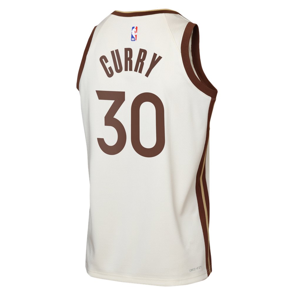 Stephen Curry Golden State Warriors Youth Swingman Finished Badge Player Jersey - City Edition - Tan - Image 4