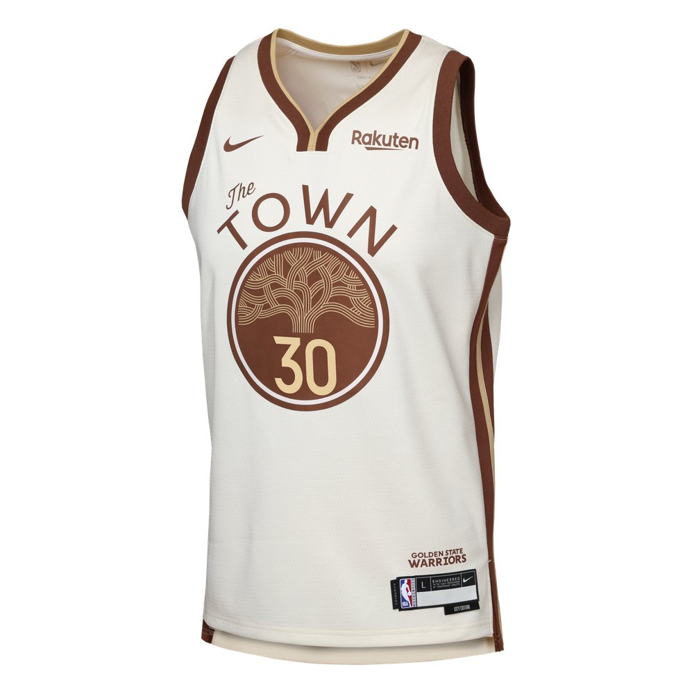 Stephen Curry Golden State Warriors Youth Swingman Finished Badge Player Jersey - City Edition - Tan - Image 3