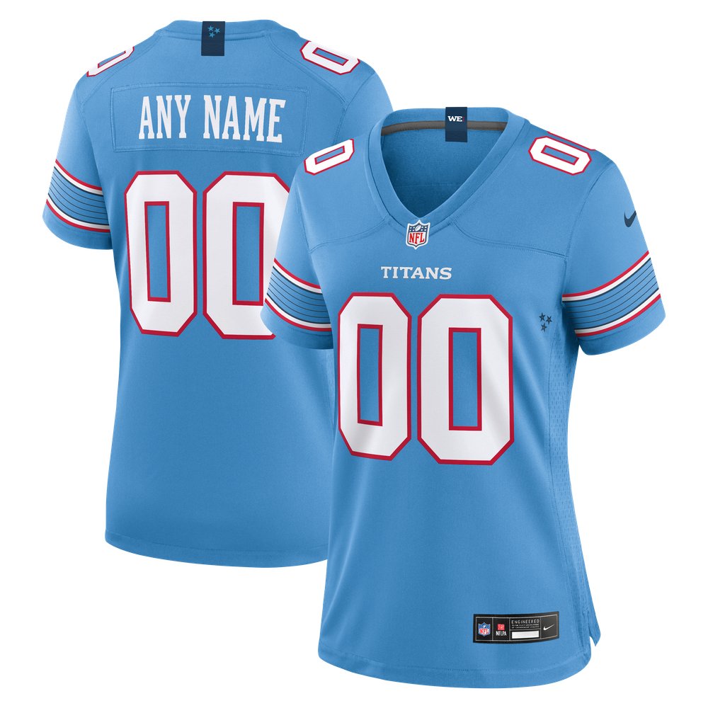 Tennessee Titans Women's Game Custom Jersey - Light Blue