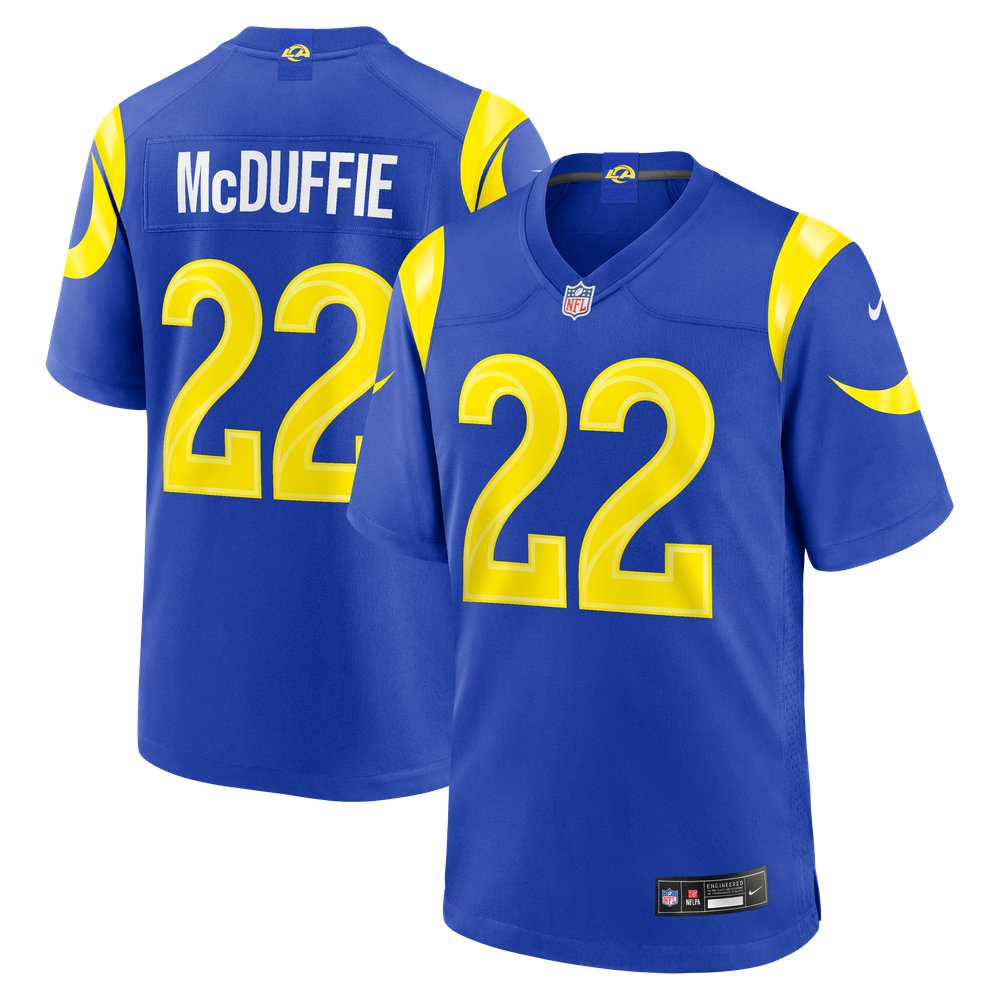Trent McDuffie Los Angeles Rams Team Game Player Jersey - Royal - Image 2