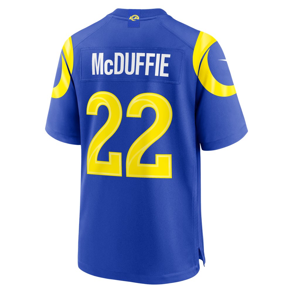 Trent McDuffie Los Angeles Rams Team Game Player Jersey - Royal - Image 4