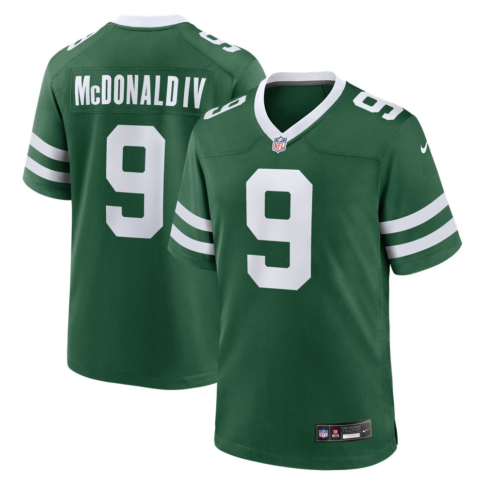 Will McDonald IV New York Jets Alternate Game Jersey - Legacy Black - Green - Image 2